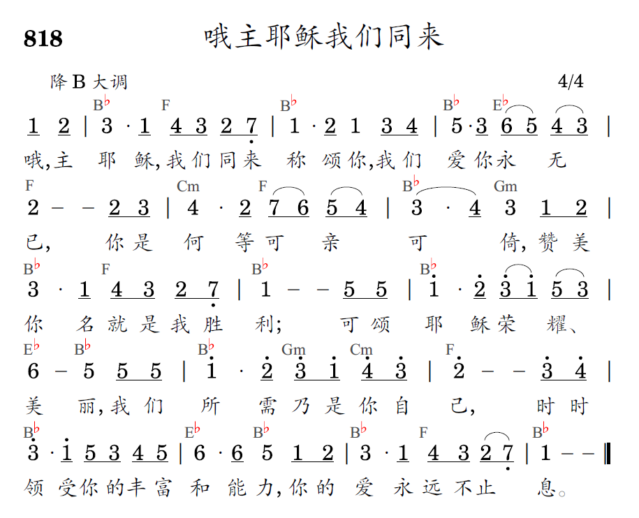 歌谱预览